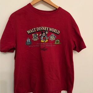 Disney Red Crew Neck T-Shirt